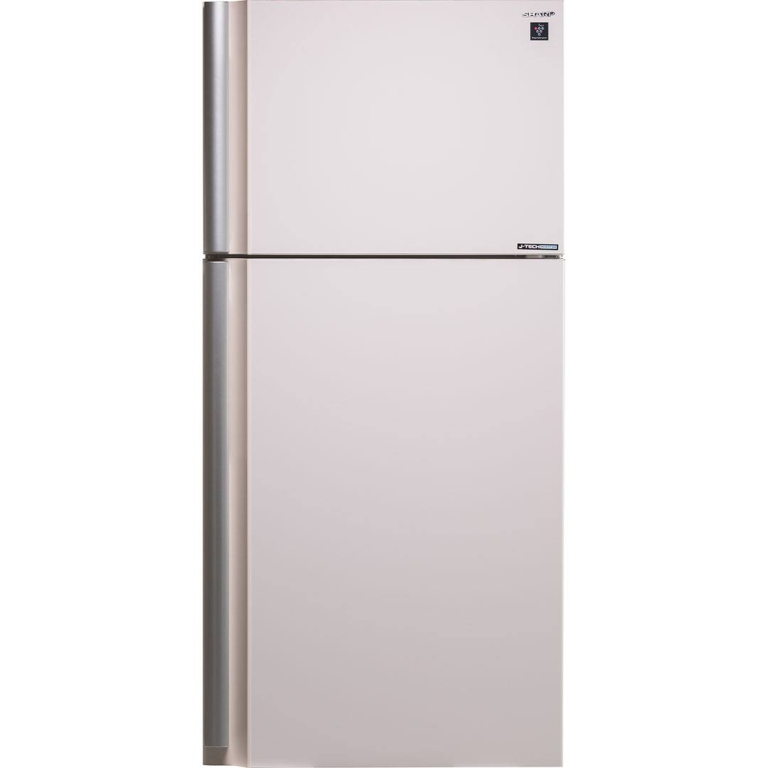 Холодильник, 2х дверный, верхняя морозилка, бежевый, металл, класс A++ SJ-XE55PM-BE