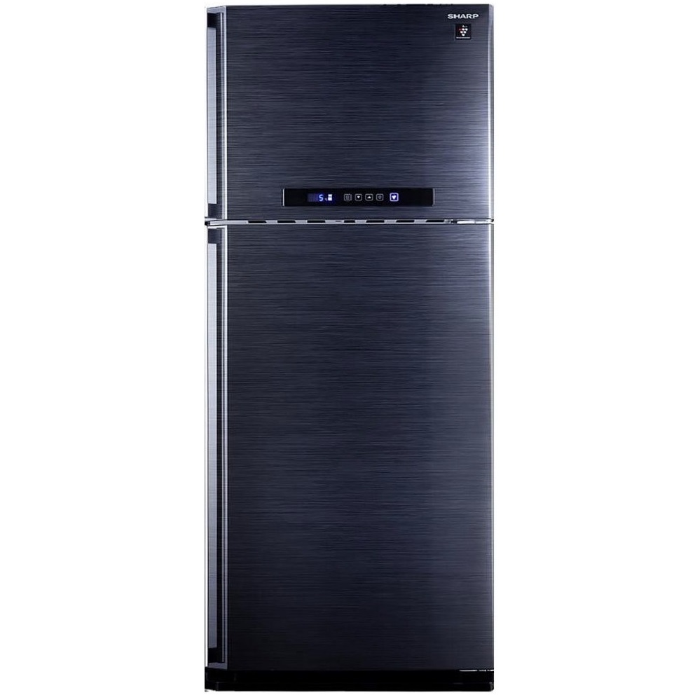 Холодильник, 2х дверный, верхняя морозилка, черный, класс A, SJ-PC58A-BK