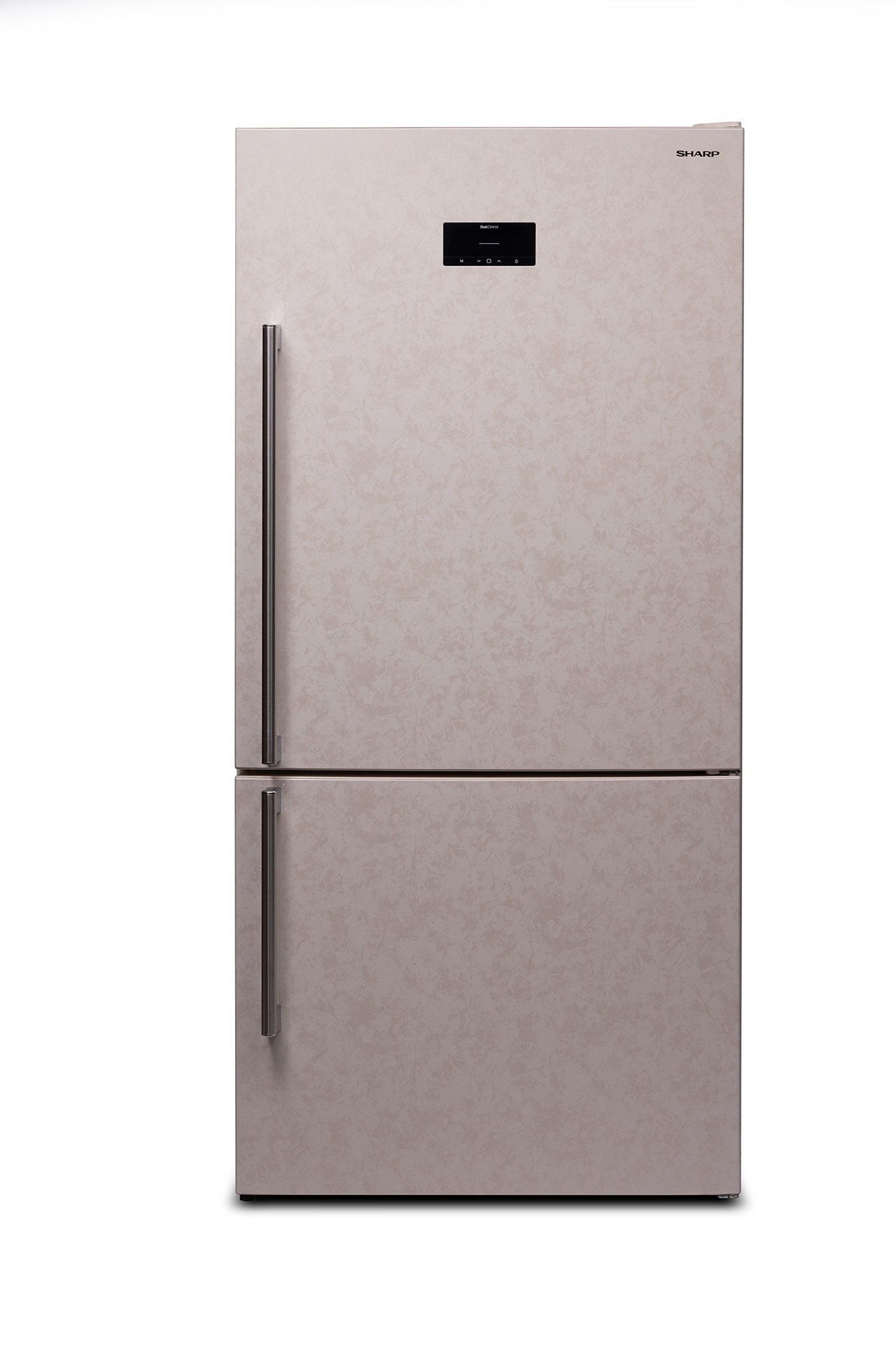 Холодильник, 2х дверный, нижняя морозилка, бежевый, металл, класс A++ SJ-653GHXJ52R