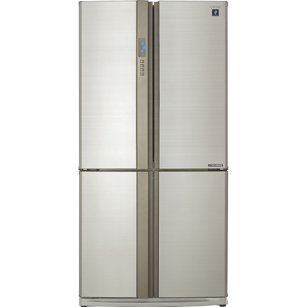 Холодильник, 4х дверный, нижняя морозилка, бежевый, металл, класс A++, SJ-EX93P-BE