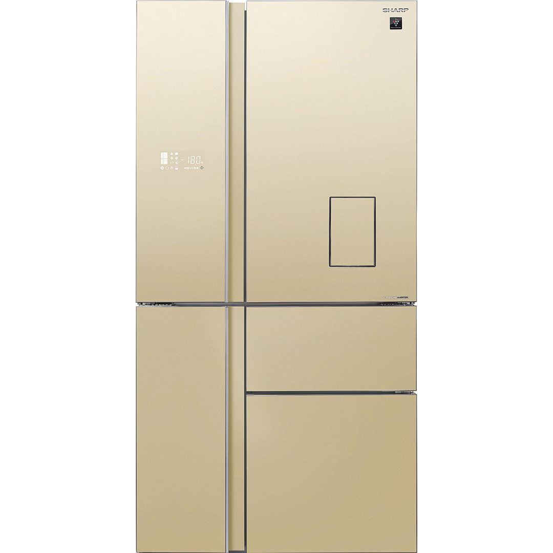 Холодильник, 5ти дверный, нижняя морозилка, бежевый, стекло, класс A+, SJ-WX99A-CH