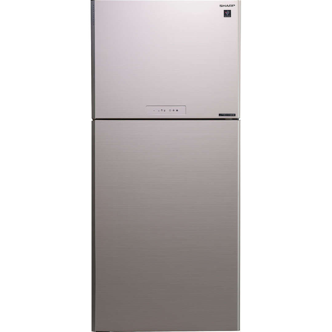 Холодильник, 2х дверный, верхняя морозилка, бежевый, металл, класс A++, SJ-XG55PM-BE