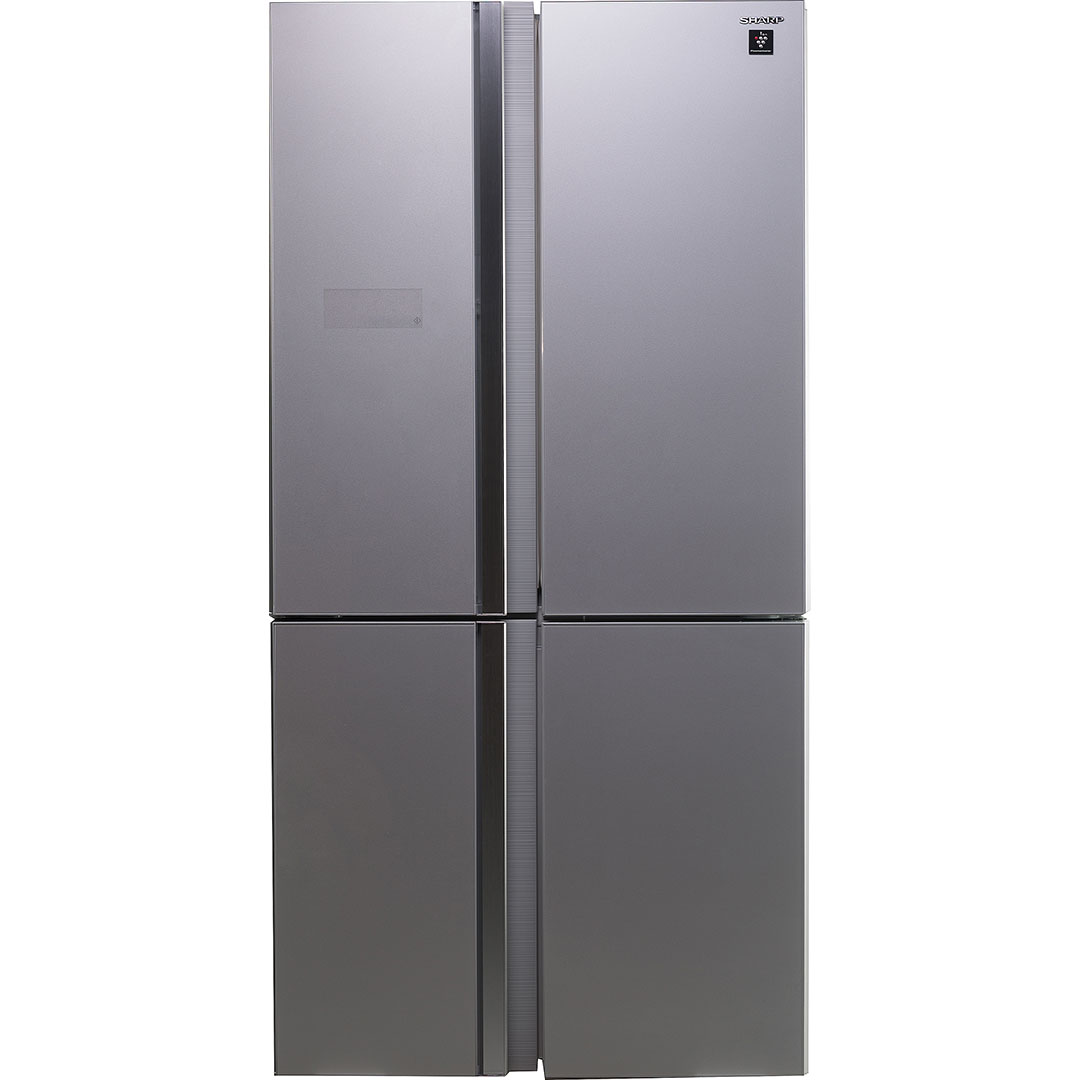Холодильник, 4х дверный, нижняя морозилка, серебристый, стекло, класс A++, SJ-FS97V-SL
