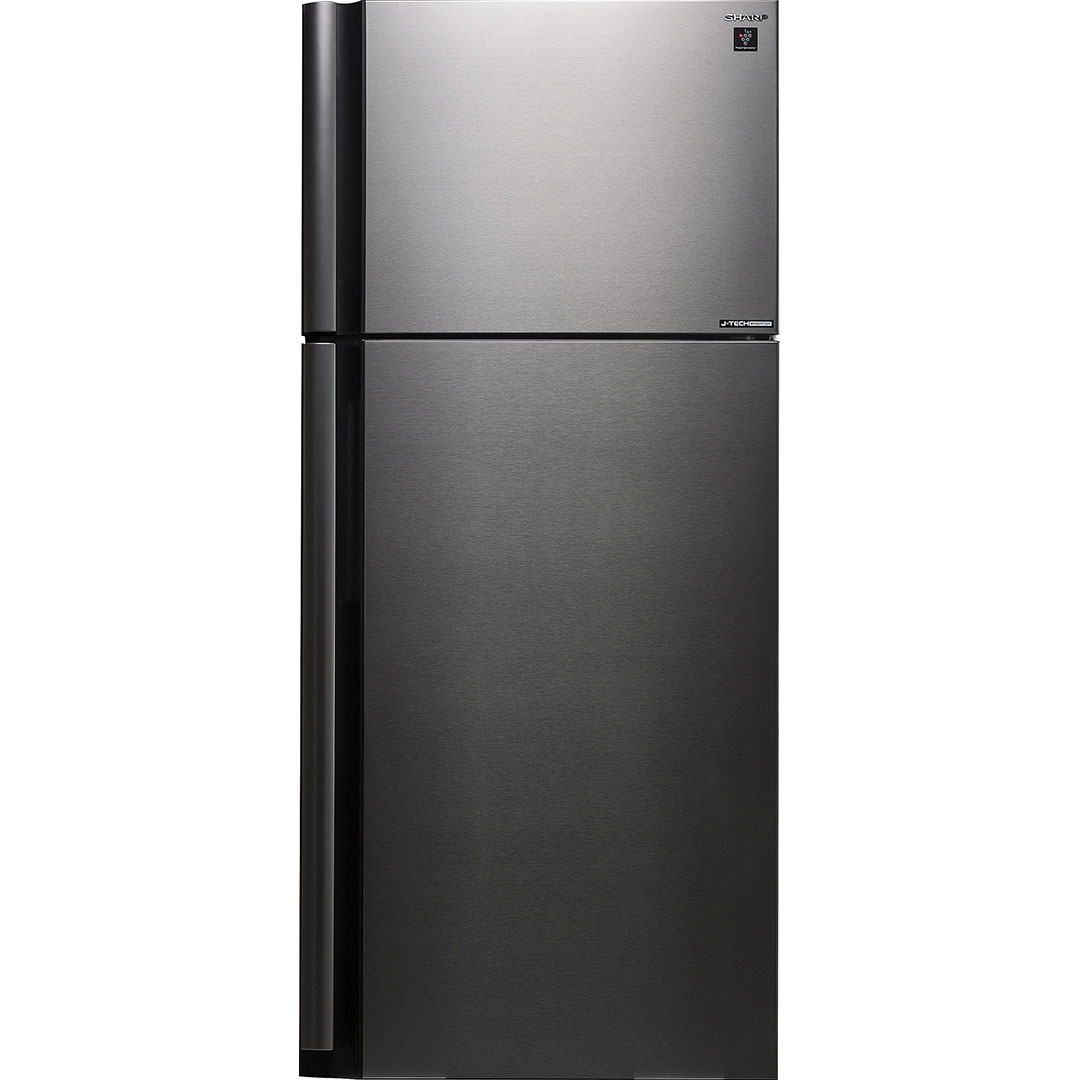 Холодильник, 2х дверный, верхняя морозилка, стальной, металл, класс A++ SJ-XE59PM-SL