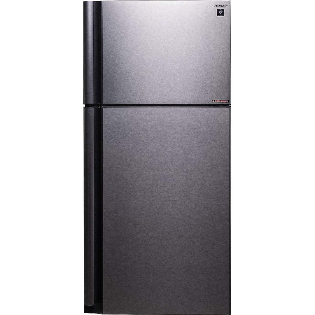Холодильник, 2х дверный, верхняя морозилка, стальной, металл, класс A++ SJ-XE55PM-SL