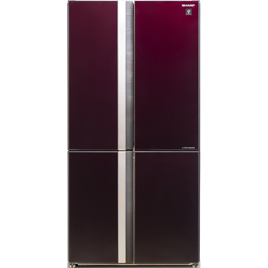 Холодильник, 4х дверный, нижняя морозилка, красный, стекло, класс A++, SJ-GX98P-RD