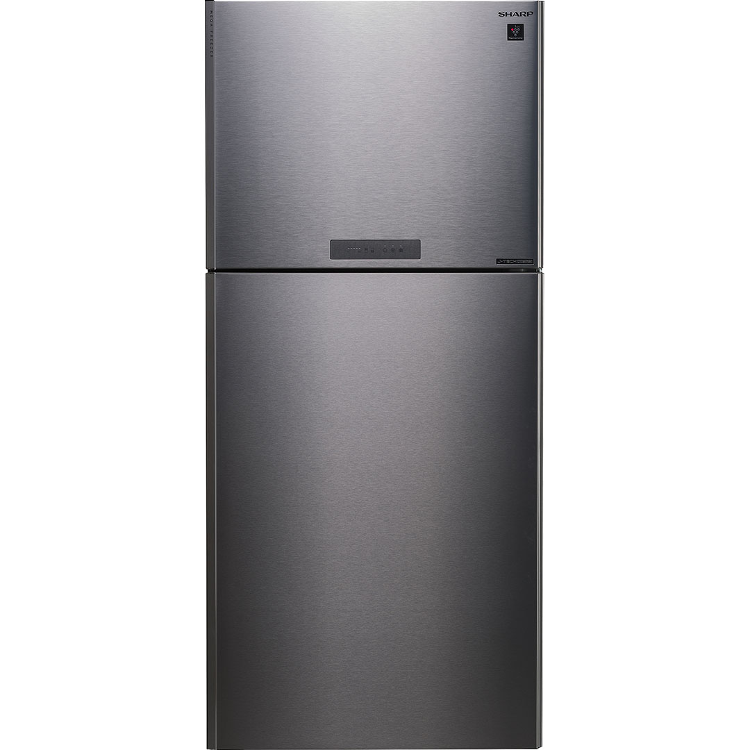 Холодильник, 2х дверный, верхняя морозилка, стальной, металл, класс A++, SJ-XG55PM-SL