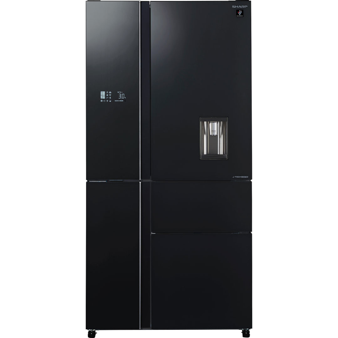 Холодильник, 5ти дверный, нижняя морозилка, черный, стекло, класс A+, SJ-WX99A-BK (SJWX99ABK)