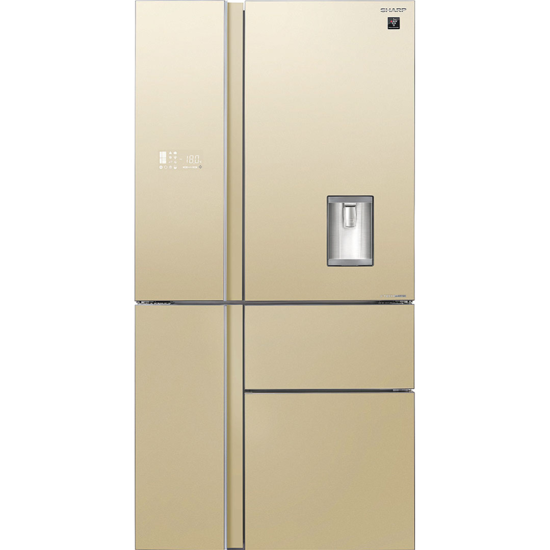 Холодильник, 5ти дверный, нижняя морозилка, цвет: шампань, стекло, класс A+, SJ-WX99A-CH (SJWX99ACH)