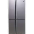 Холодильник, 4х дверный, нижняя морозилка, цвет: серебристый, стекло, класс A, SJ-FS97V-SL (SJFS97VSL)