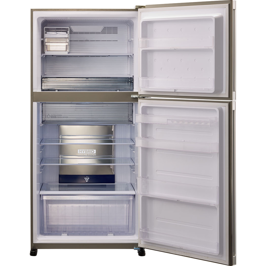 Холодильник, 2х дверный, верхняя морозилка, цвет: бежевый, металл, класс A++, SJ-XG55PM-BE (SJXG55PMBE)