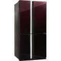 Холодильник, 4х дверный, нижняя морозилка, цвет: красный, стекло, класс A++, SJ-GX98P-RD (SJGX98PRD)