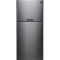 Холодильник, 2х дверный, верхняя морозилка, цвет: серебристый, металл, класс A++, SJ-XG55PM-SL (SJXG55PMSL)
