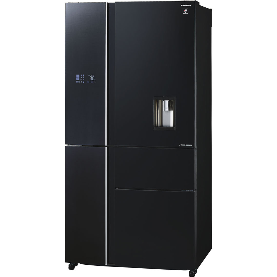 Холодильник, 5ти дверный, нижняя морозилка, черный, стекло, класс A+, SJ-WX99A-BK (SJWX99ABK)