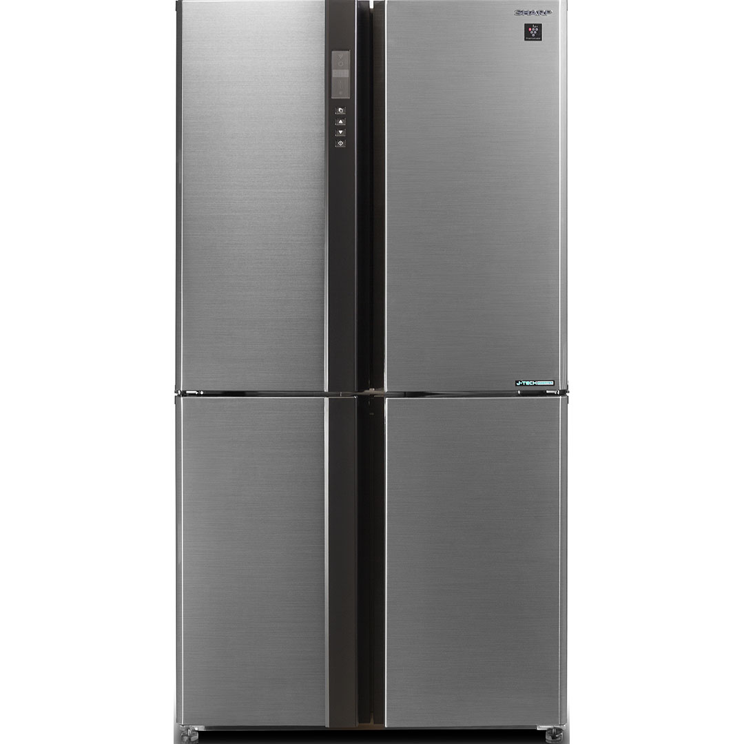 Холодильник, 4х дверный, нижняя морозилка, стальной, металл, класс A++, SJ-EX93P-SL