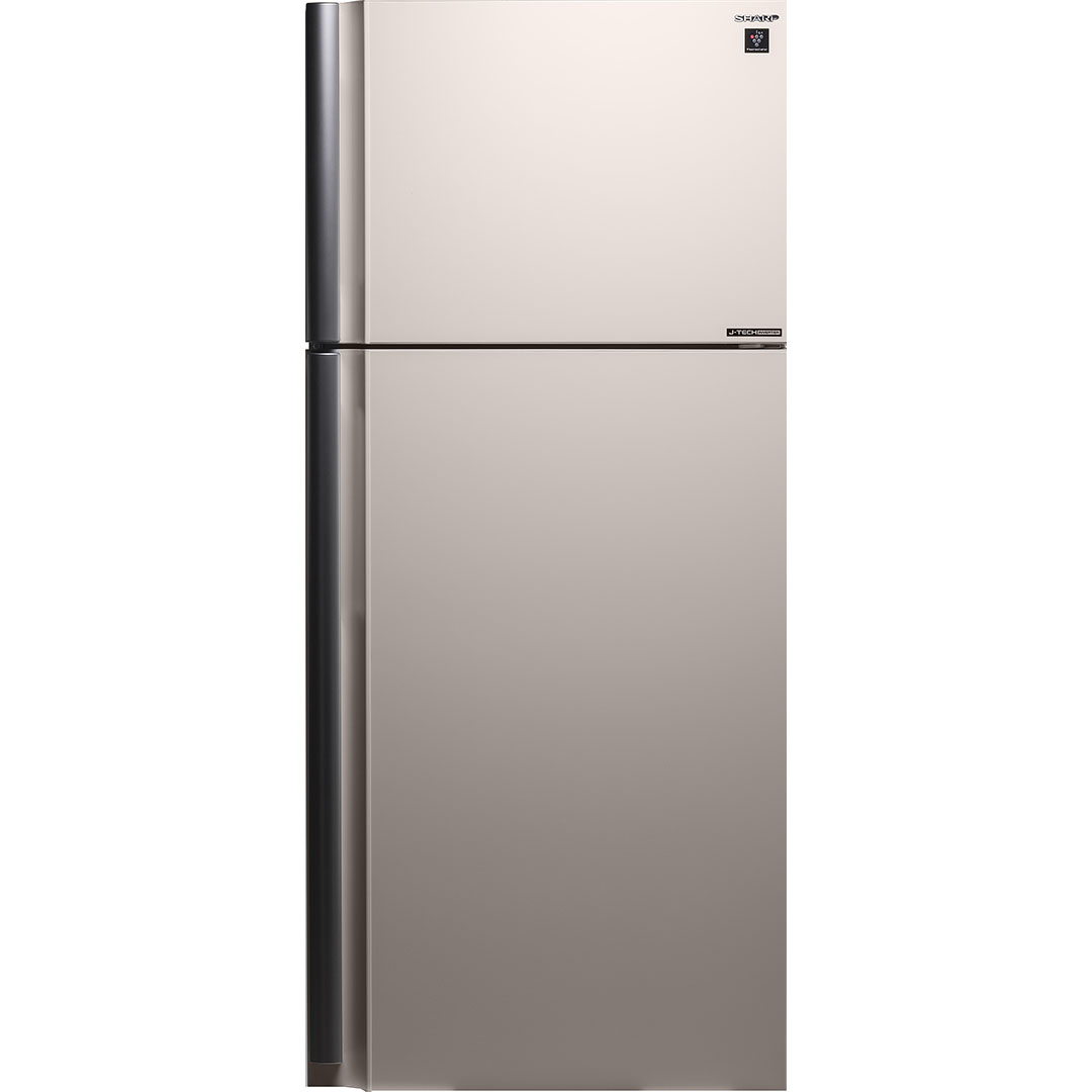 Холодильник, 2х дверный, верхняя морозилка, бежевый, металл, класс A++ SJ-XE59PM-BE
